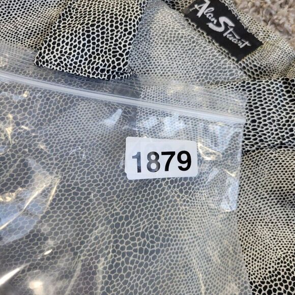 Vintage Alan Stuart Shirt Mens Large Gray Geometric Polyester Button Up Staining - Picture 7 of 7